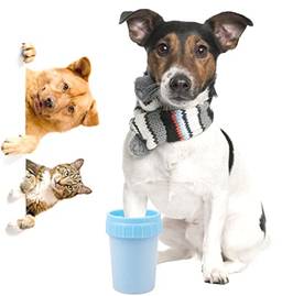 Copo Limpa Patas De Cachorro Gato Pet Raça Pequena e Média (Azul)