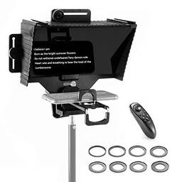Andoer Prompter portátil de teleprompter universal com anel adaptador de lente de controle remoto BT Compatível com câmera para smartphone e tablet para hospedagem de transmissão a