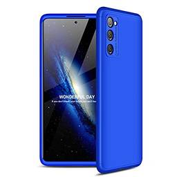 SHUNDA Capa para Samsung Galaxy S20 FE, ultrafina 3 em 1 híbrida 360° capa protetora completa fosca destacável anti-arranhões capa rígida para Samsung Galaxy S20 FE 6,5" - Azul