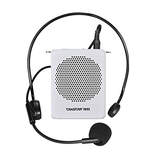 Snario Amplificador de som E126A portátil recarregável mini amplificador de voz com microfone de cabeça com fio e cós para ensinar apresentação de treinamento de canto