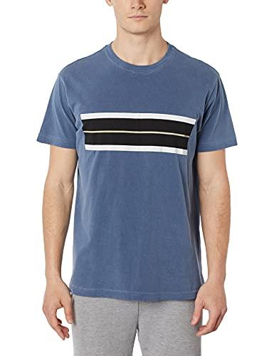 Camiseta Stone Long Listras, Osklen, Masculino, Azul Tapajos, M