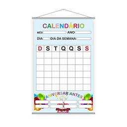 Banner Calendário + Aniversariantes - Decoração Escolar 120x60cm