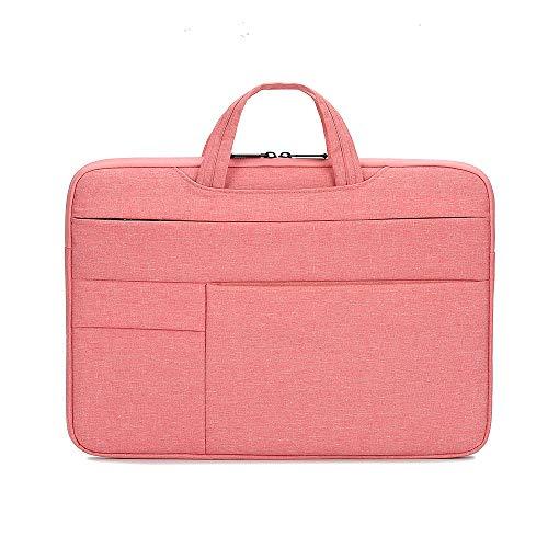 Zwbfu bolsa portátil para laptop de 15,4 polegadas, capa para laptop à prova d'água, bolsa de nylon para laptop para lazer negócios rosa