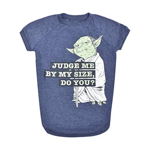 Star Wars For Pets Yoda "Judge Me by My Size, Do You?" Camiseta para cachorro | Camiseta Star Wars para cães de tamanho médio | Tamanho médio | Roupas macias, fofas e confortáveis para cães