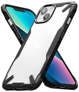 Ringke Fusion-X Capa compatível com iPhone 13, parte traseira rígida transparente resistente à prova de choque avançada proteção TPU bumper capa para telefone - preta