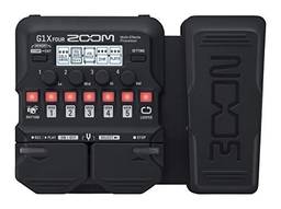 Zoom Processador multiefeitos de guitarra G1X Four, com pedal de expressão, com mais de 70 efeitos embutidos, modelagem de amplificador, Looper, seção de ritmo, afinador, alimentado por bateria