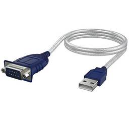 Cabo Conversor Sabrent Serial USB 2.0 9 pinos DB-9 RS-232, chipset prolífico, HEXNUTS [Windows 10/8.1/8/7/VISTA/XP, Mac OS X 10.6 e superior] 75cm (CB-DB9P)