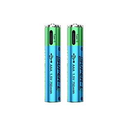 TwiHill AAA Batteries - Type C Rechargeable AAA Lithium Batteries - Li-ion Battery Cell - 1.5V / 750mAH - Not NI-MH/NI-CD/Alkaline Batteries - ECO-Friendly and Recyclable - No Memory Effect (2 pilhas AAA)