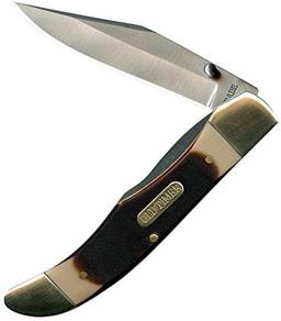 Old Timer 223OT Pioneer Canivete dobrável tradicional de 18,2 cm S.S. com lâmina de ponta de clipe de 7,8 cm e cabo de corte de serra para atividades ao ar livre, caça, acampamento e EDC