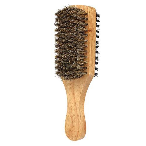 KKcare Escova de barba masculina escova dupla face pente de barbear escova de bigode masculina com cabo de madeira maciça tamanho opcional