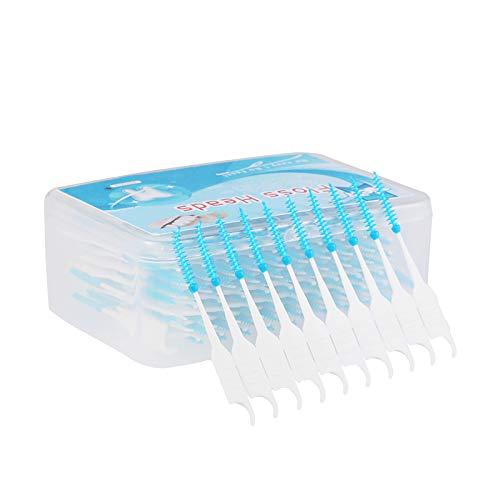 Tomshin 200 unidades/caixa Fio dental Escova interdental Escova dentária Palito de dente Palito de silicone macio Dupla ponta de silicone para higiene bucal