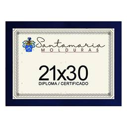 Moldura Porta Diploma Certificado A4 21x30 Azul