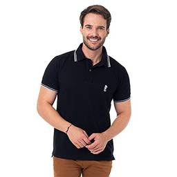 Camisa Polo Premium Masculina Polo Marine (G, Preto)