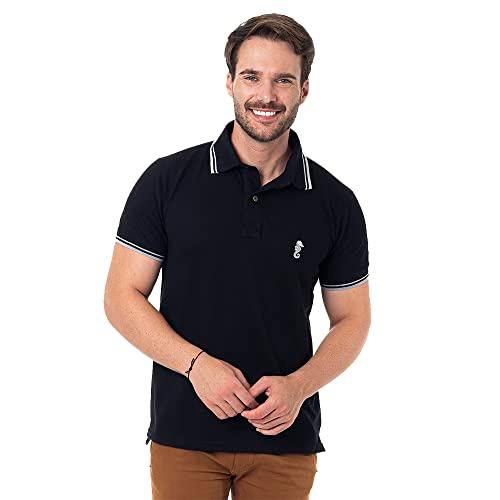 Camisa Polo Premium Masculina Polo Marine (GG, Preto)