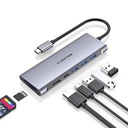 LENTION Multiporta USB C Hub com 4K HDMI, 3 USB 3.0, Leitor de cartão SD/Micro SD, PD 100 W MacBook Pro 2022-2016, Novo Mac Air e Outros Dispositivos Type-C, Adaptador com Driver Estável (C36B, Ouro)