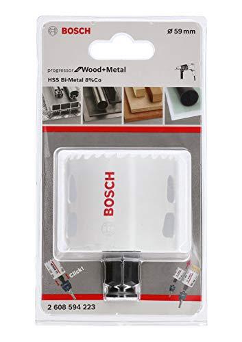 Bosch Progressor Serra Copo para Madeira e Metal com Encaixe Rápido, Branco/Preto, 59 mm