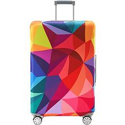 Dzyoleize Capas de bagagem para malas aprovadas pela Tsa, protetor de capa de mala para malas de 18 a 32 polegadas (Geometria colorida, S (mala de 18 a 21 polegadas))