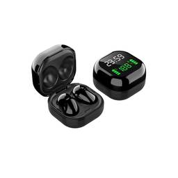 SZAMBIT Fones de Ouvido Sem Fio Verdadeiros,Fones de Ouvido Bluetooth 5.1 com Display Digital LED e Tempo,Fones de Ouvido para Jogos Esportivos à Prova D'água com Cancelamento de Ruído Ativo,Preto