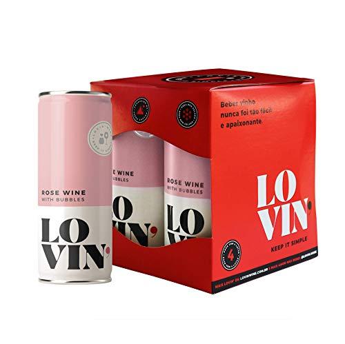 Vinho Rosé Frisante em Lata Lovin’ Wine, 269 ml (4 unidades)