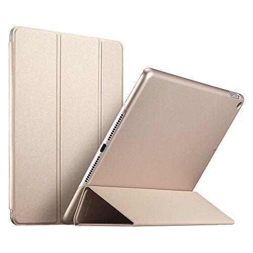 ESR New iPad 9.7inch 2018/2017 Case, [Rubber Cover] Slim Fit Leather Case Smart com Rubberized Back Cover e Auto Wake & Sleep Function para Apple - Ouro