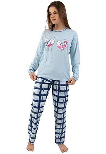 Pijama Passaro Feminino Adulto Manga Longa Listrado Inverno (GG)