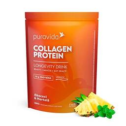 Colagen Proteina Abacaxi e Hortelã PuraVida 450 gramas Colágeno collagen protein verisol