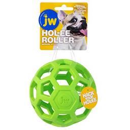 JW Pet Bola de quebra-cabeça Hol-ee Roller Original Do It All Dog, borracha natural, cores sortidas, média