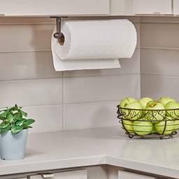 iDesign Orbinni Suporte de toalha de papel de metal montado na parede, organizador de rolos para cozinha, banheiro, sala de artesanato, conjunto de 1, bronze