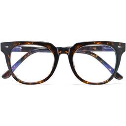 Óculos bloqueio de luz azul clássicos feminino e masculino, Óculos Anti-fadiga Ocular Transparente UV400 para jogos / TV / telefone (âmbar)