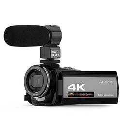 Miaoqian Câmera de vídeo digital portátil 4K 48MP WiFi filmadora com microfone externo Tela de toque de 3,0 polegadas IR infravermelho Night-shot 16X zoom digital com bateria recarregável de 1pc 2000m