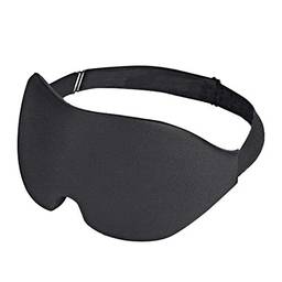ARTIBETTER Máscara de dormir 3D respirável elástica macia com dobradiça de memória e esponja para os olhos para viagem de avião, soneca noturna, preto