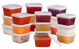 Greenco Mini recipientes de armazenamento de alimentos, condimentos e molhos, armazenamento de comida de bebê e lancheiras, resistente a vazamentos, 65 g cada 20 unidades