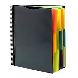 Eastdall Caderno Com Pastas,Expansão da pasta de arquivos 124 Pocket Spiral Project Notebook Folders Organizador de arquivos Capa personzável Bolsa de PVC Tamanho A4 Armazenamento