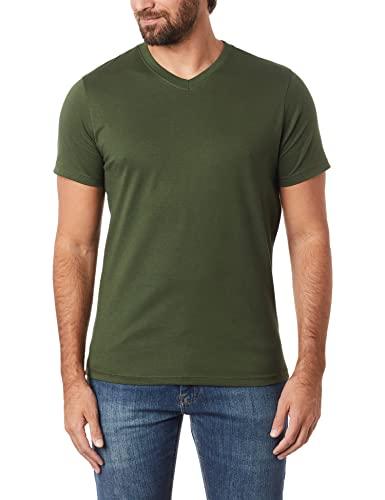 Camiseta Gola V Masculina, basicamente, Verde Selva, G