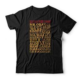 Camiseta Tarantino Personagen Studio Geek Adulto Unissex Preto 2G