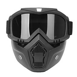 Óculos de proteção Máscara facial Mortorcycle Óculos de alta definição com filtro de boca para capacete aberto Protetor facial de motocross