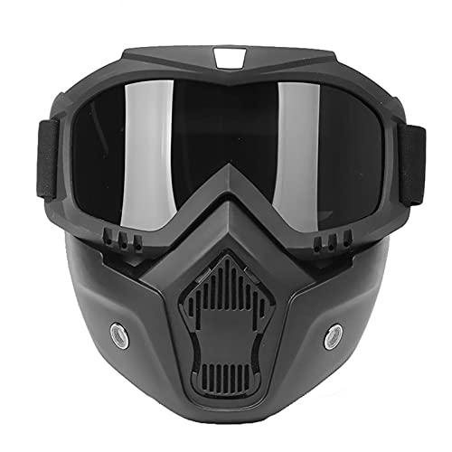 Óculos de proteção Máscara facial Mortorcycle Óculos de alta definição com filtro de boca para capacete aberto Protetor facial de motocross