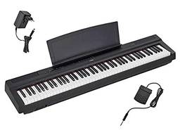 Piano Digital Compacto com Fonte, Yamaha, P125B, Preto