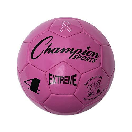 Bola de futebol Extreme Series, tamanho 4 – Liga Juvenil, todos os climas, toque suave, retenção máxima de ar – bolas para crianças de 8 – 12 – Jogos de futebol competitivos e recreativos, rosa