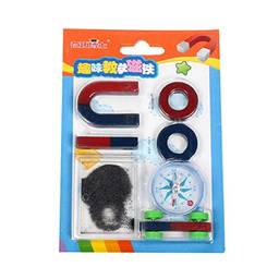 Heave Kit de ímãs de ciência infantil com anel de barra, bússola em forma de U, ímã de ciência, ferramenta de experimentação física infantil, brinquedos intelectuais, presente para estudantes 1#
