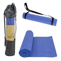 ARIMO Tapete Yoga Mat Antiderrapante PVC Todos Os Tipos de Yoga/Pilates Exercícios de Solo 166 x 60 cm x 5 mm (Azul)