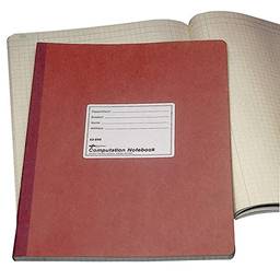 National Caderno de computação, quádruplos, capa marrom, 29,8 cm x 23,5 cm, 75 folhas numeradas (43648)