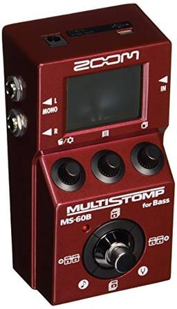 Zoom Pedal de efeitos para baixo MS-60B MultiStomp, tamanho único Stompbox, 58 efeitos embutidos, afinador