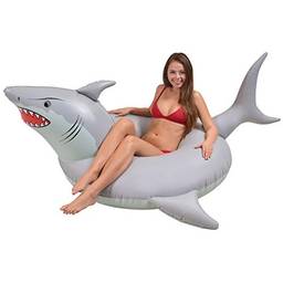 GoFloats Boias infláveis para festa de tubarão "Great White Bite" – Boias divertidas de piscina para adultos e crianças