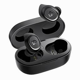 SoundPEATS Truefree2 Fone de Ouvido sem fio Bluetooth 5.0 intra-auriculares estéreo, Sports Earbuds, IPX7 à prova d'água, aletas de ouvido personalizadas, carregamento USB-C, chamadas monaural/binaural, 20 horas de diversão