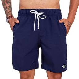 Shorts Bermuda Masculina para academia Tactel com bolsos Cor:Azul Marinho;Tamanho:G