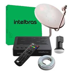 Kit Nova Parabolica Digital Intelbras Rds 840 Antena Cabo Lnb
