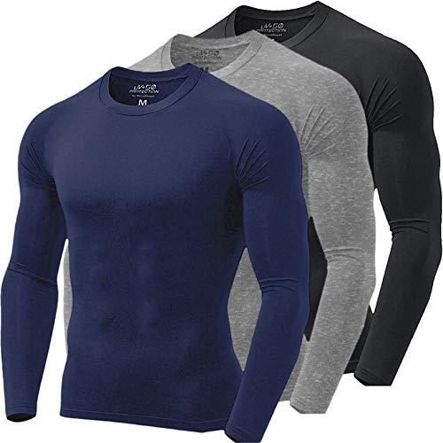 Kit 3 Camisas Térmicas Masculinas Proteção UV NovaStreet Cor:Preta, Cinza e Azul Marinho;Tamanho:P