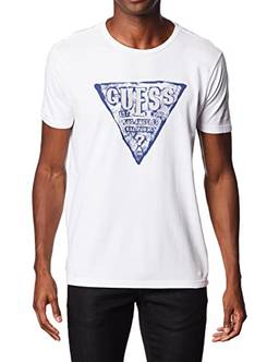T-Shirt Triangulo Flocado, Guess, Masculino, Branco, G