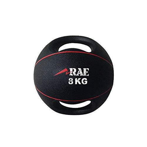 Bola Emborrachada para Treinamento Funcional - Medicine Ball com Duas Pegadas 8 kg - Rae Fitness